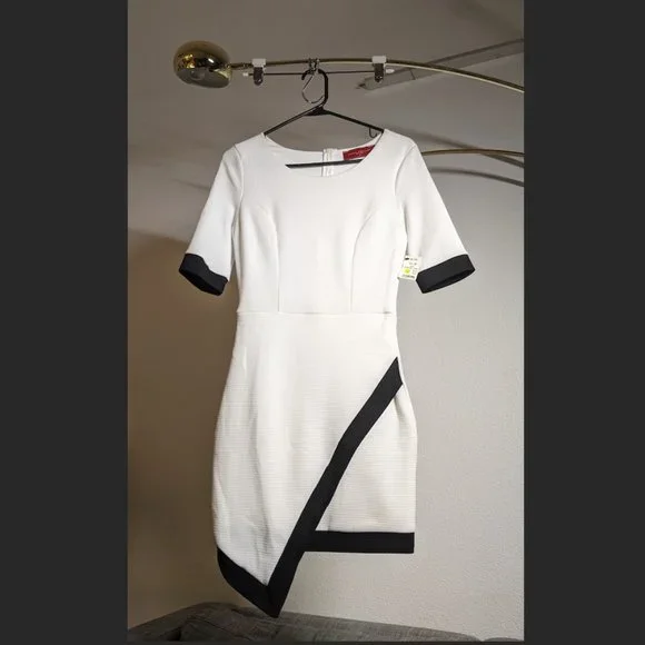 AKIRA | Dresses | Nwt Akira Asymmetrical White Black Trimmed Tennis Dress  Size M | Poshmark